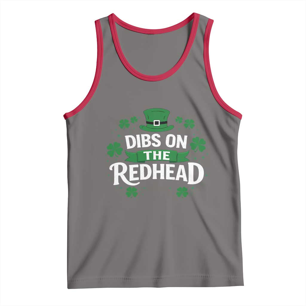 Funny Irish St Patricks Day Dibs On The Redhead Tank Top Lucky Shamrock Clovers