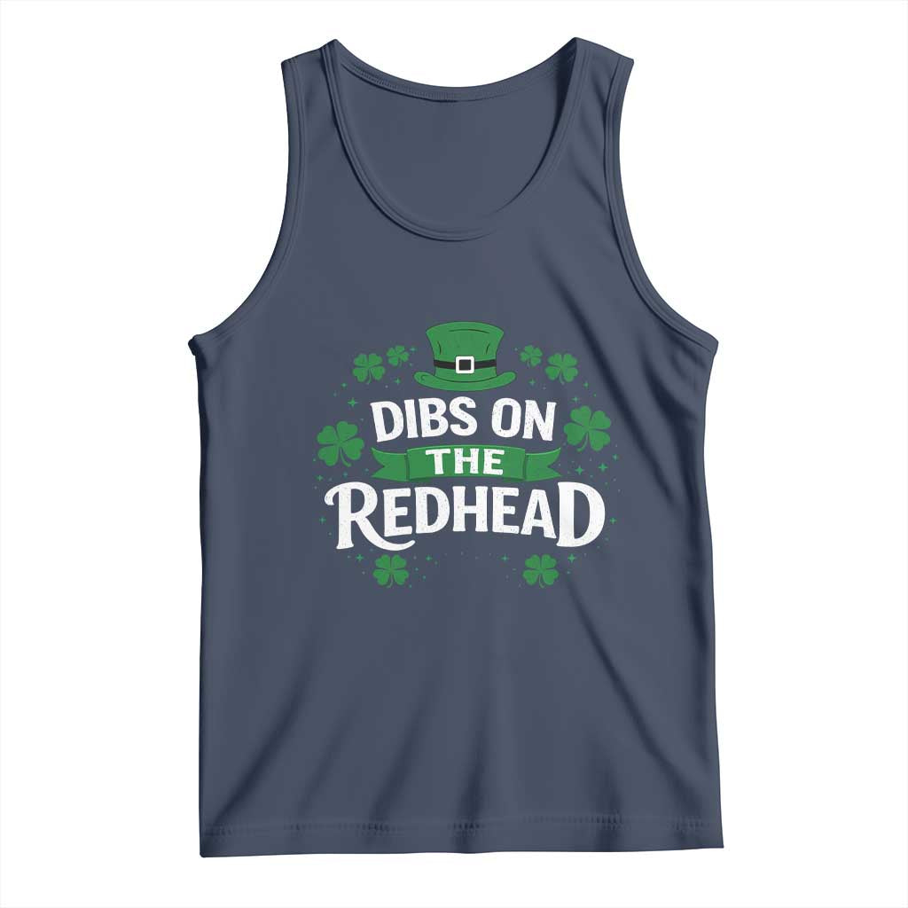 Funny Irish St Patricks Day Dibs On The Redhead Tank Top Lucky Shamrock Clovers