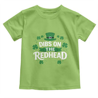 Funny Irish St Patricks Day Dibs On The Redhead Toddler T Shirt Lucky Shamrock Clovers