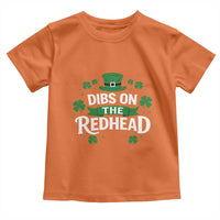 Funny Irish St Patricks Day Dibs On The Redhead Toddler T Shirt Lucky Shamrock Clovers