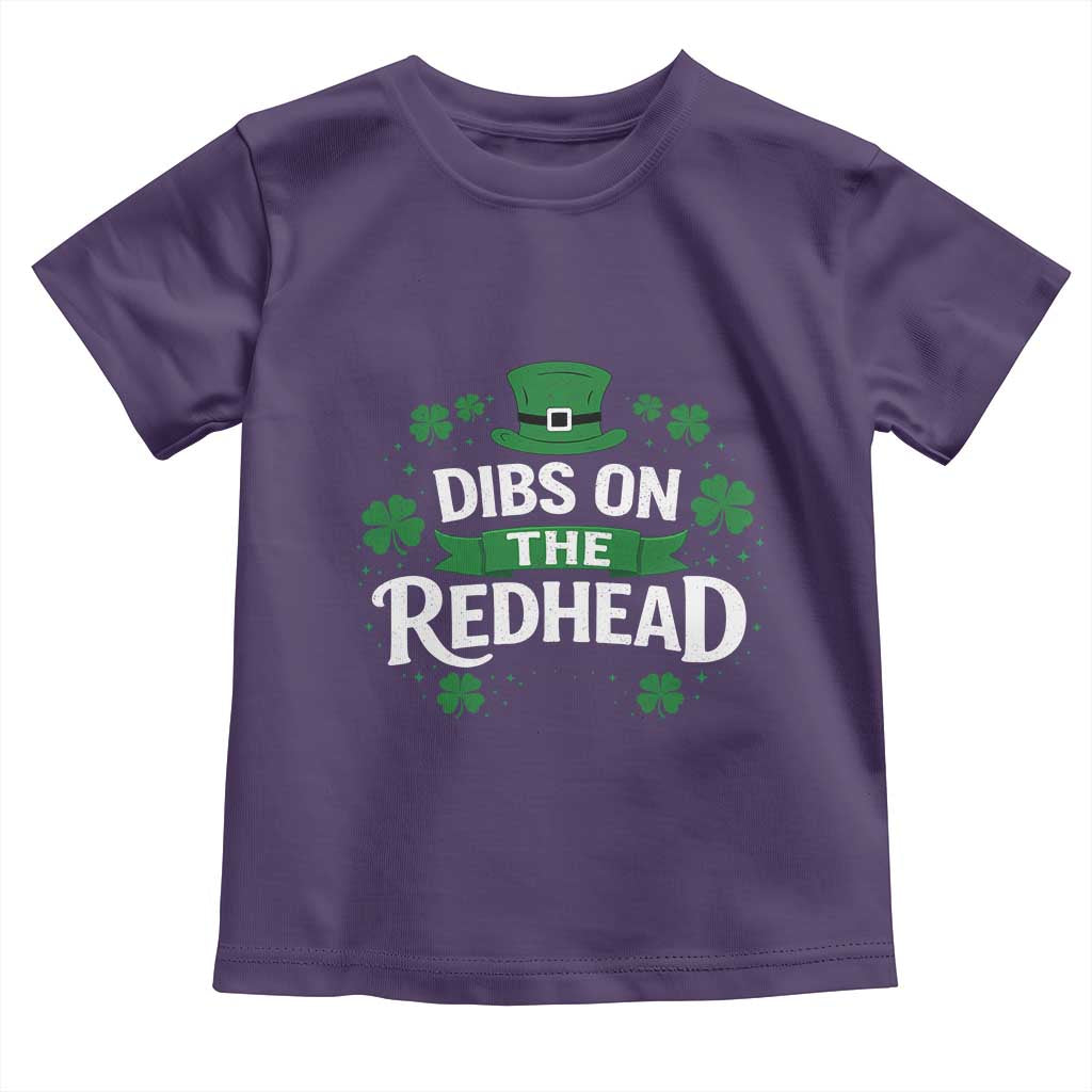 Funny Irish St Patricks Day Dibs On The Redhead Toddler T Shirt Lucky Shamrock Clovers