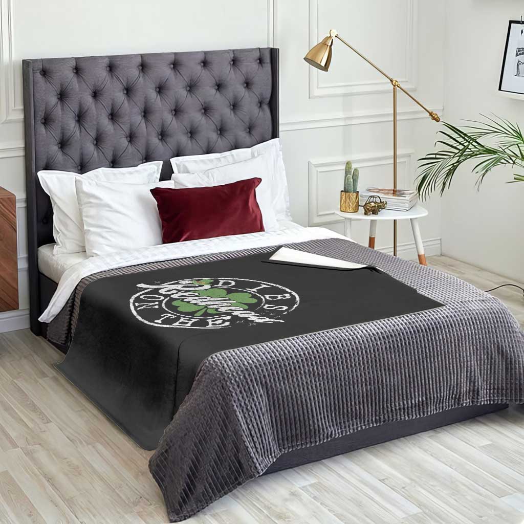 Funny Irish St Patricks Day Dibs On The Redhead Throw Blanket Retro Lucky Shamrock