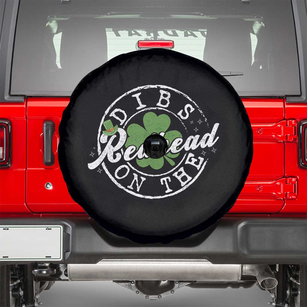 Funny Irish St Patricks Day Dibs On The Redhead Spare Tire Cover Retro Lucky Shamrock