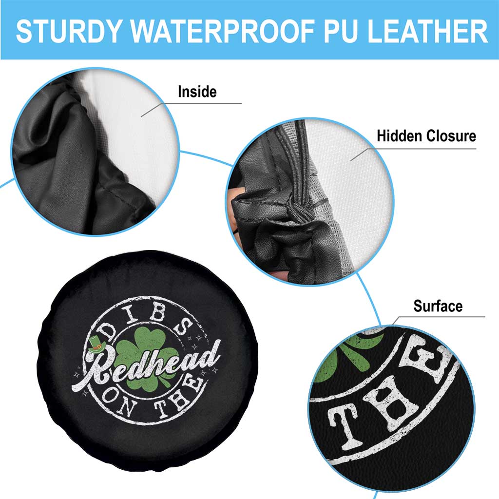 Funny Irish St Patricks Day Dibs On The Redhead Spare Tire Cover Retro Lucky Shamrock