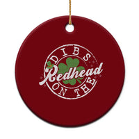 Funny Irish St Patricks Day Dibs On The Redhead Ceramic Ornament Retro Lucky Shamrock