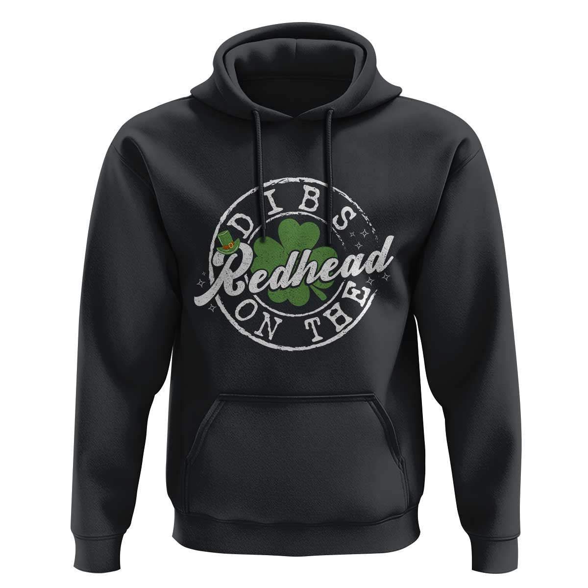 Funny Irish St Patricks Day Dibs On The Redhead Hoodie Retro Lucky Shamrock