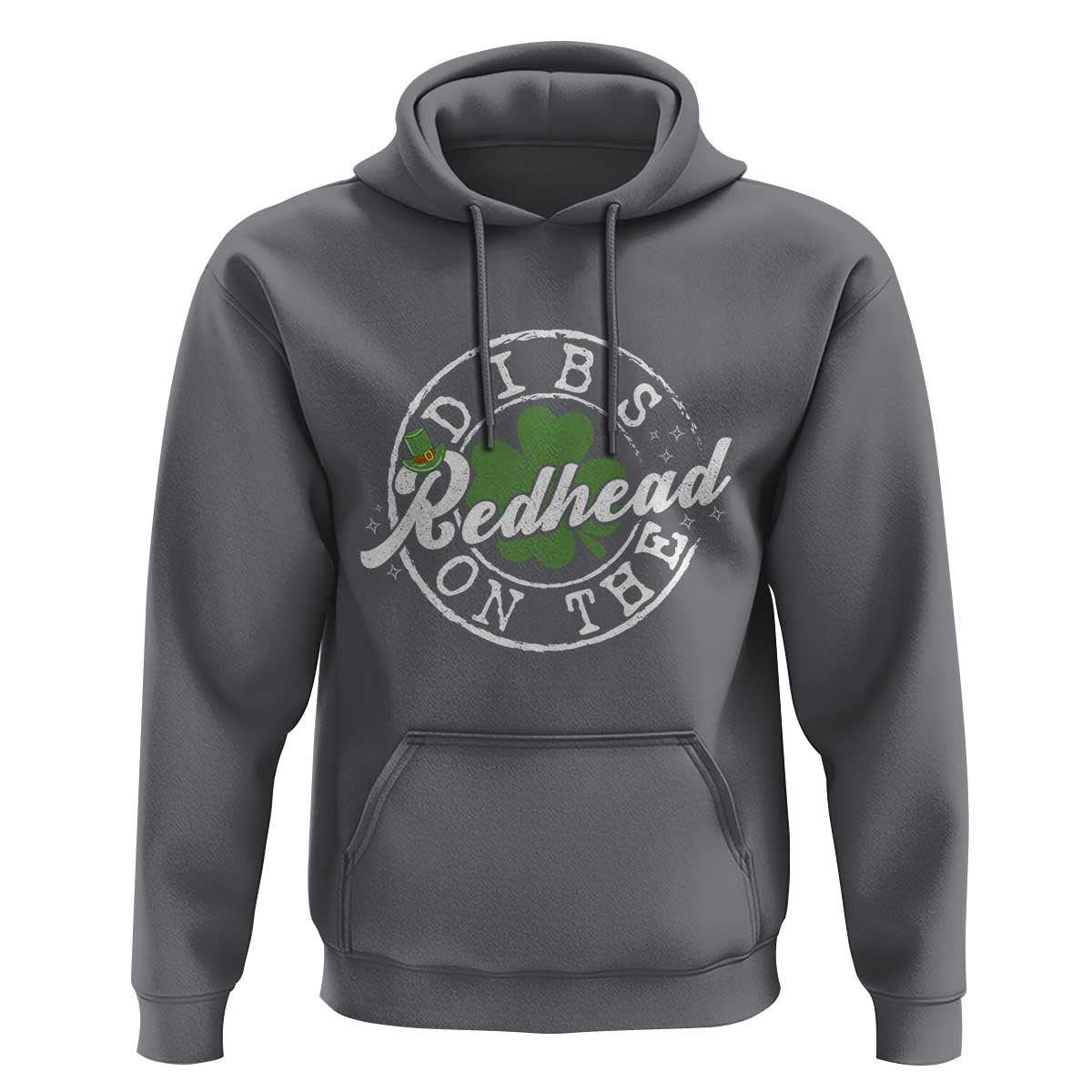 Funny Irish St Patricks Day Dibs On The Redhead Hoodie Retro Lucky Shamrock