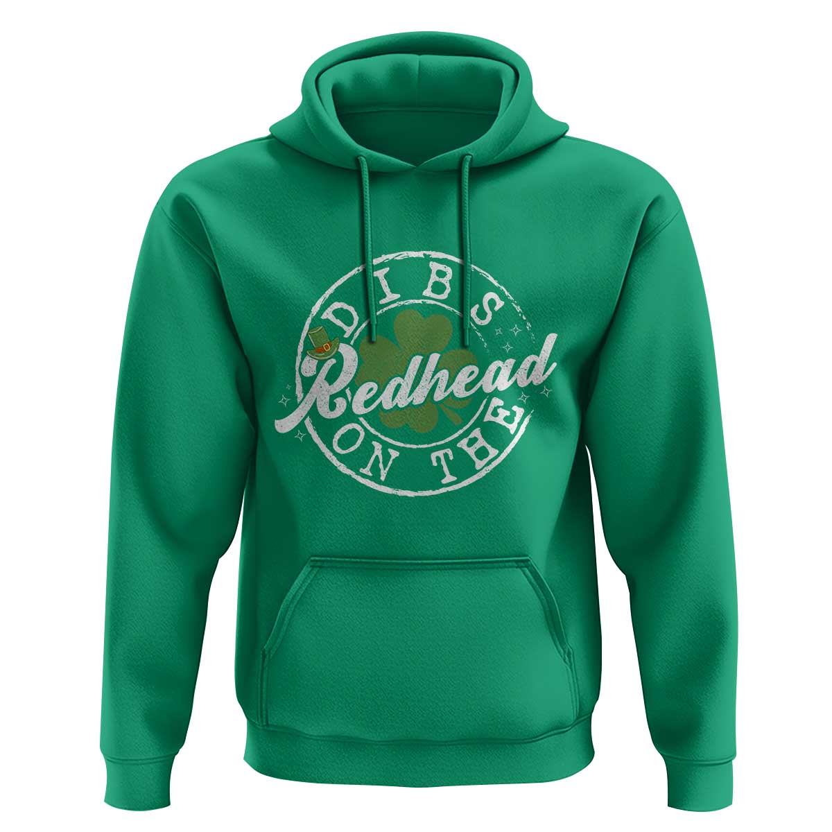 Funny Irish St Patricks Day Dibs On The Redhead Hoodie Retro Lucky Shamrock