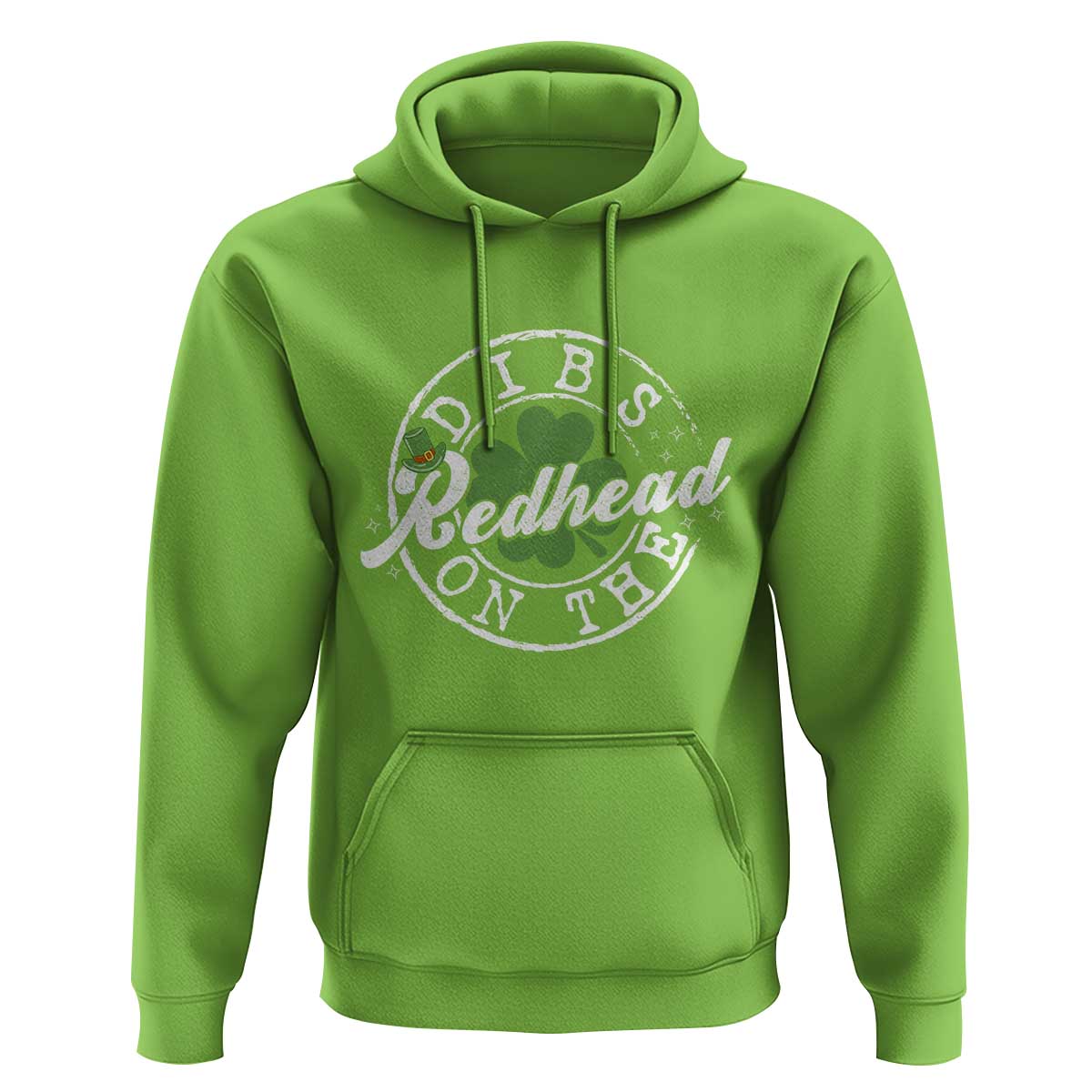 Funny Irish St Patricks Day Dibs On The Redhead Hoodie Retro Lucky Shamrock