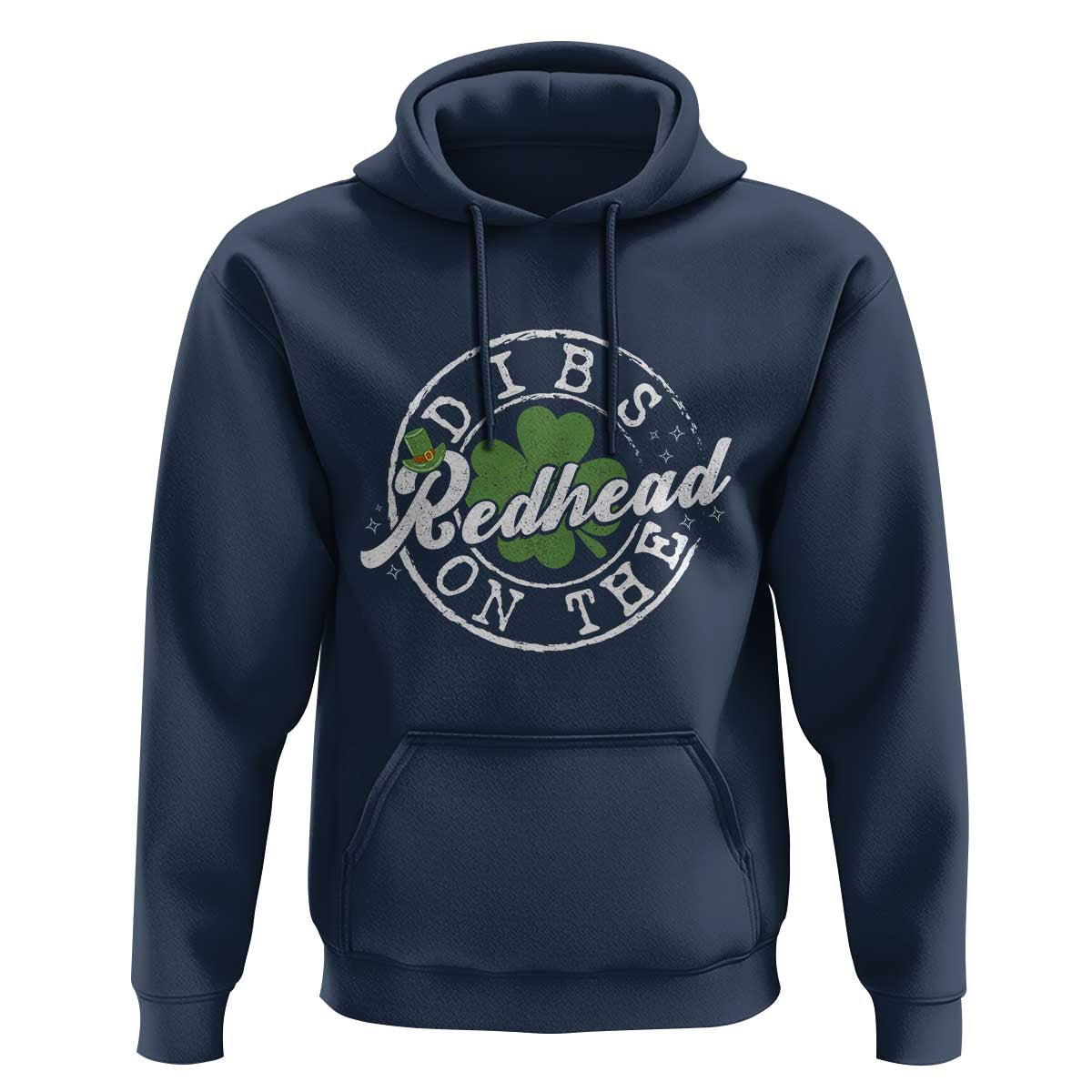 Funny Irish St Patricks Day Dibs On The Redhead Hoodie Retro Lucky Shamrock