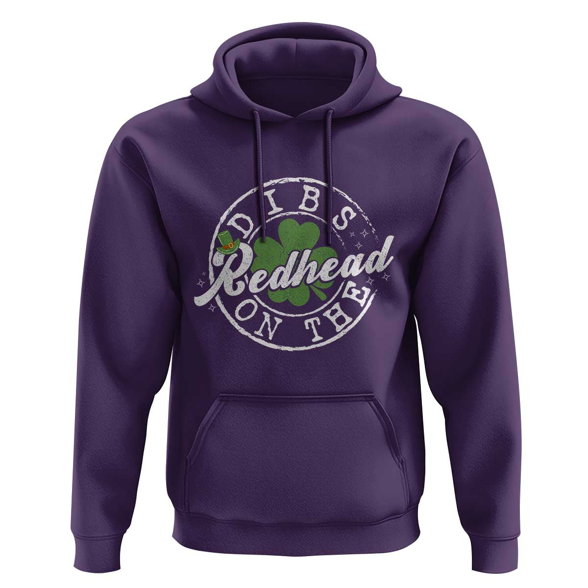 Funny Irish St Patricks Day Dibs On The Redhead Hoodie Retro Lucky Shamrock
