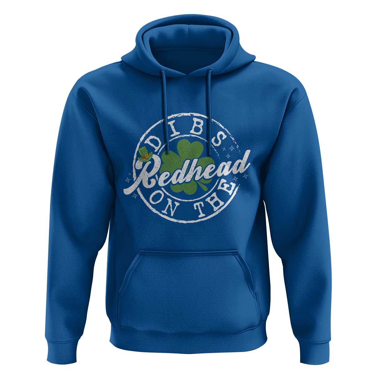 Funny Irish St Patricks Day Dibs On The Redhead Hoodie Retro Lucky Shamrock