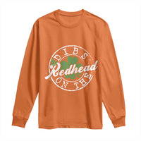 Funny Irish St Patricks Day Dibs On The Redhead Long Sleeve Shirt Retro Lucky Shamrock