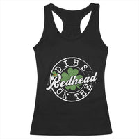 Funny Irish St Patricks Day Dibs On The Redhead Racerback Tank Top Retro Lucky Shamrock
