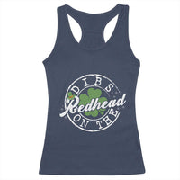 Funny Irish St Patricks Day Dibs On The Redhead Racerback Tank Top Retro Lucky Shamrock