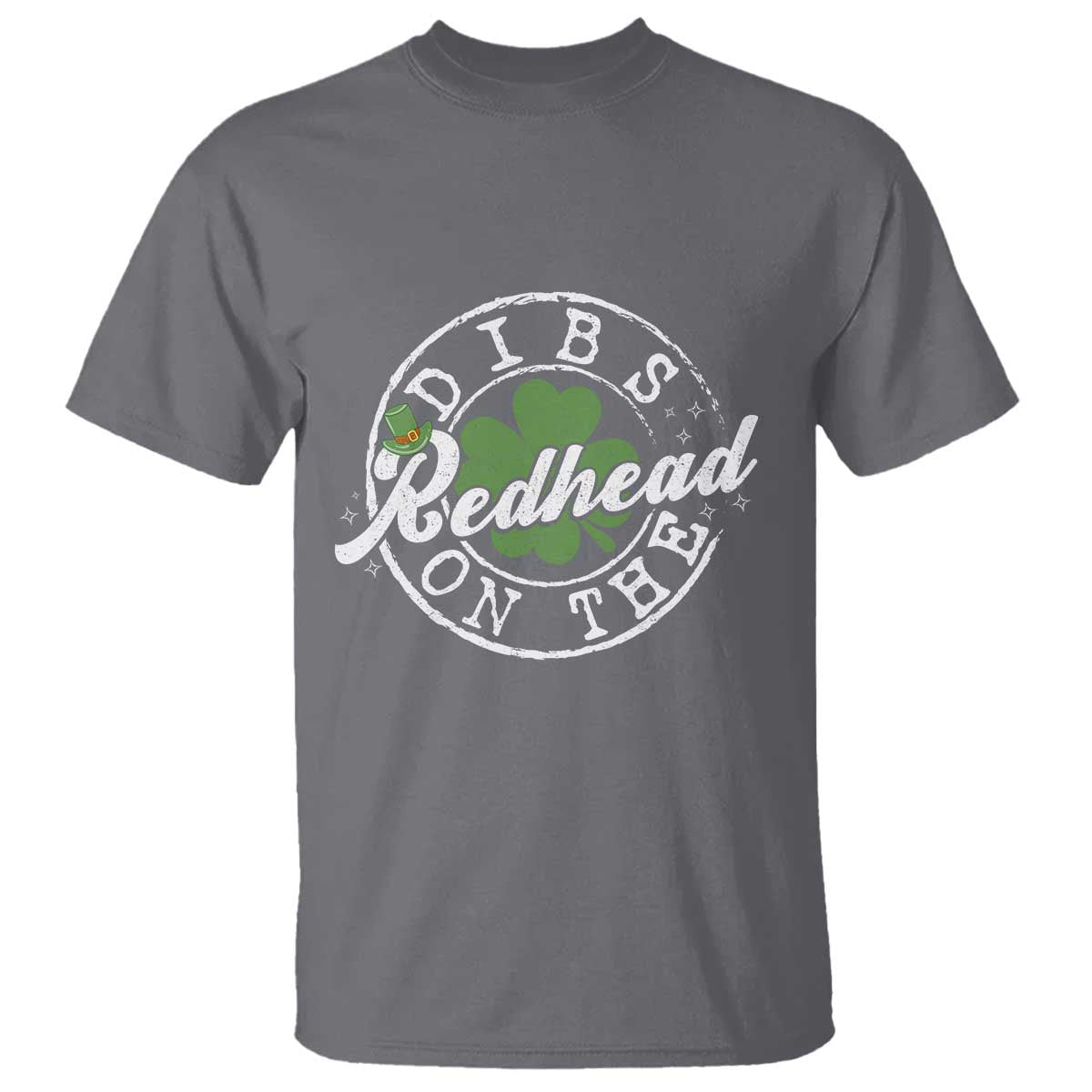 Funny Irish St Patricks Day Dibs On The Redhead T Shirt Retro Lucky Shamrock