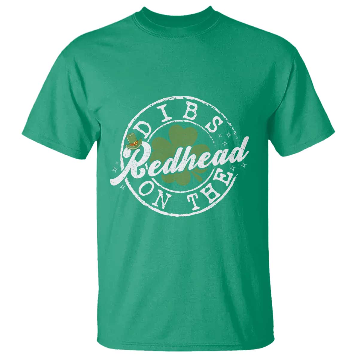 Funny Irish St Patricks Day Dibs On The Redhead T Shirt Retro Lucky Shamrock