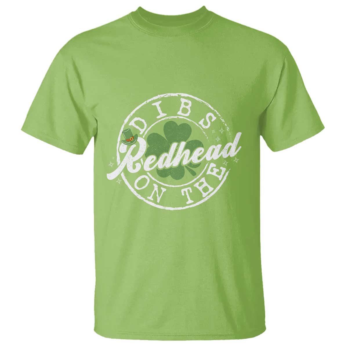 Funny Irish St Patricks Day Dibs On The Redhead T Shirt Retro Lucky Shamrock