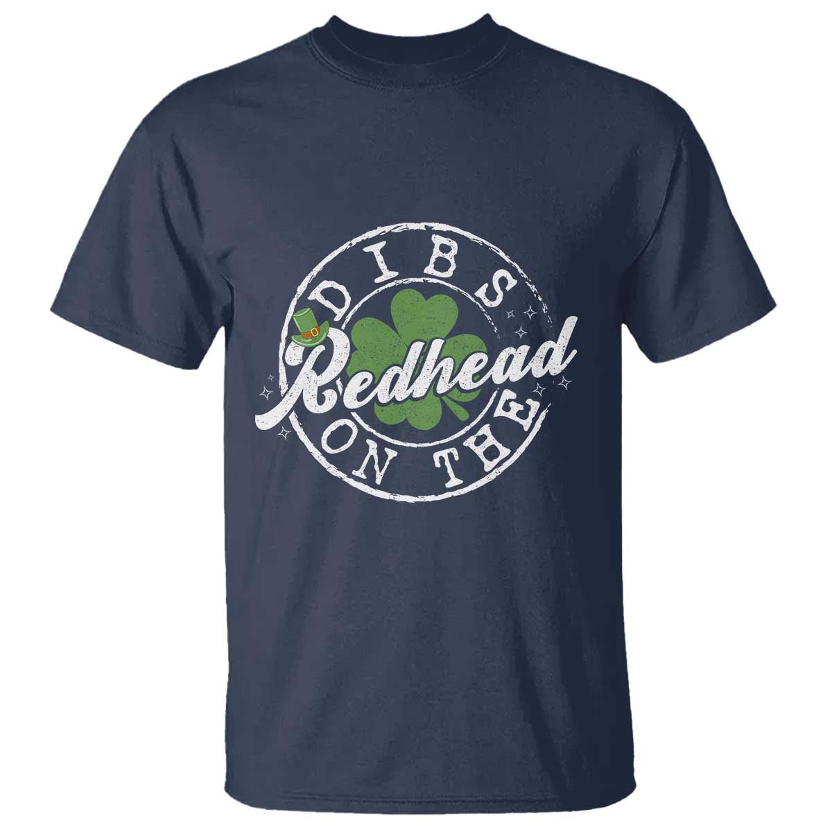 Funny Irish St Patricks Day Dibs On The Redhead T Shirt Retro Lucky Shamrock