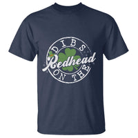 Funny Irish St Patricks Day Dibs On The Redhead T Shirt Retro Lucky Shamrock
