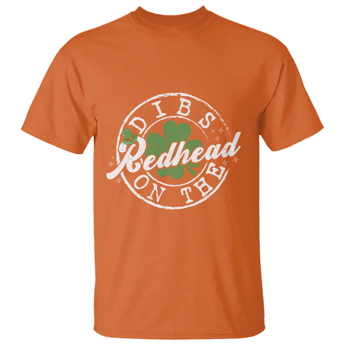 Funny Irish St Patricks Day Dibs On The Redhead T Shirt Retro Lucky Shamrock