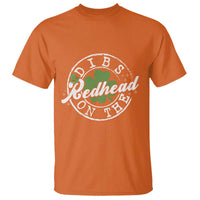 Funny Irish St Patricks Day Dibs On The Redhead T Shirt Retro Lucky Shamrock