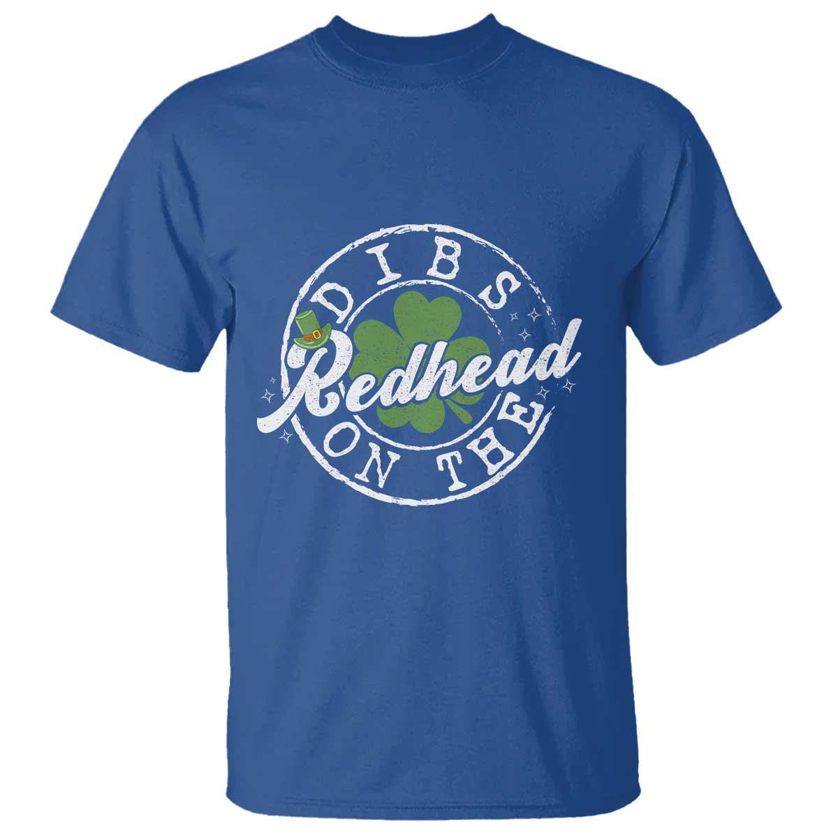 Funny Irish St Patricks Day Dibs On The Redhead T Shirt Retro Lucky Shamrock