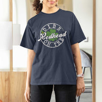Funny Irish St Patricks Day Dibs On The Redhead T Shirt For Women Retro Lucky Shamrock
