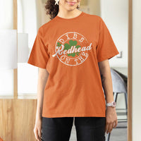 Funny Irish St Patricks Day Dibs On The Redhead T Shirt For Women Retro Lucky Shamrock