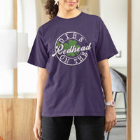 Funny Irish St Patricks Day Dibs On The Redhead T Shirt For Women Retro Lucky Shamrock