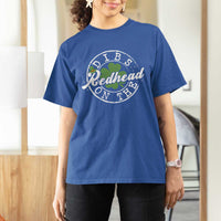 Funny Irish St Patricks Day Dibs On The Redhead T Shirt For Women Retro Lucky Shamrock