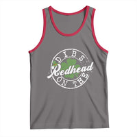 Funny Irish St Patricks Day Dibs On The Redhead Tank Top Retro Lucky Shamrock