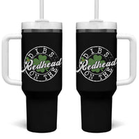Funny Irish St Patricks Day Dibs On The Redhead Tumbler With Handle Retro Lucky Shamrock