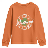Funny Irish St Patricks Day Dibs On The Redhead Youth Sweatshirt Retro Lucky Shamrock