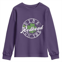 Funny Irish St Patricks Day Dibs On The Redhead Youth Sweatshirt Retro Lucky Shamrock