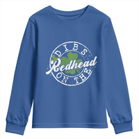 Funny Irish St Patricks Day Dibs On The Redhead Youth Sweatshirt Retro Lucky Shamrock