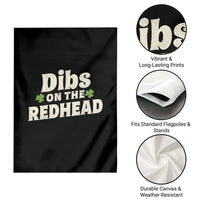 Dibs On The Redhead Garden Flag Funny Irish St Patricks Day Lucky Shamrock