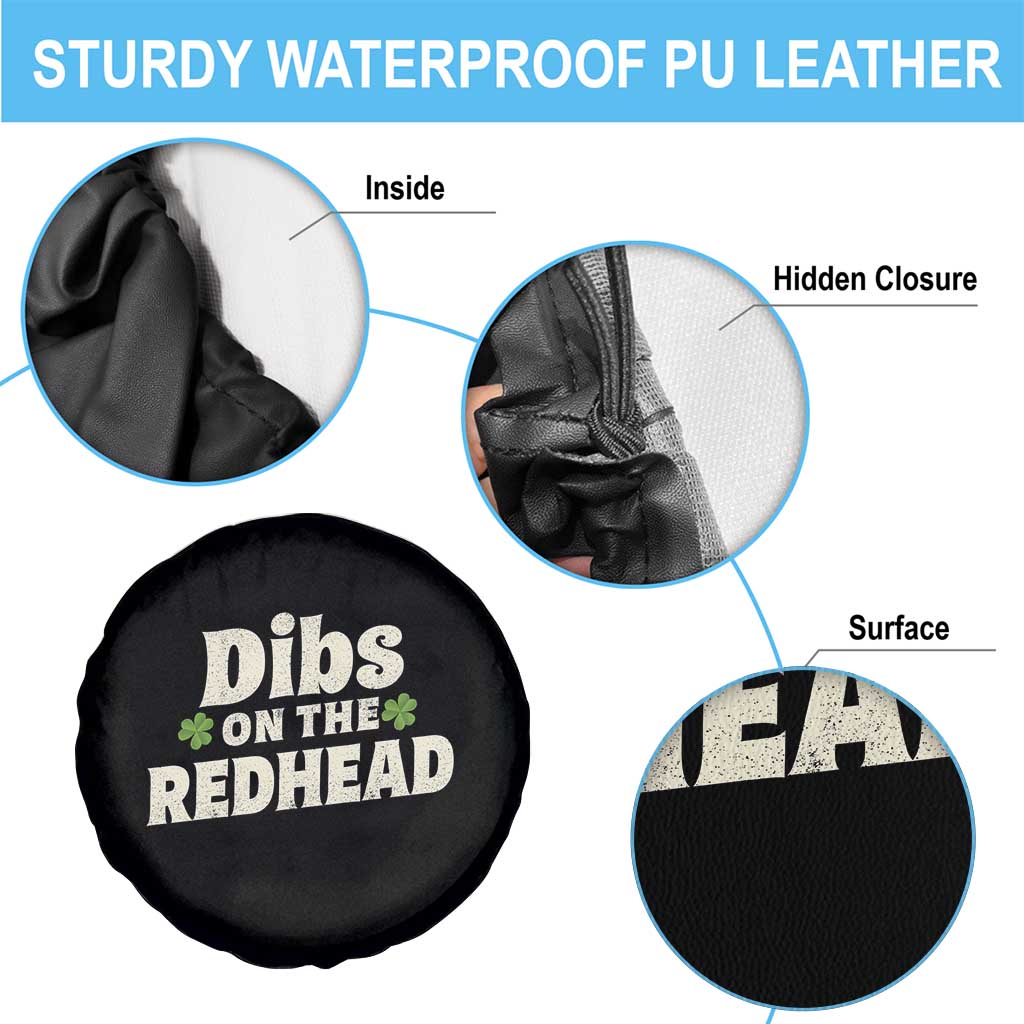 Dibs On The Redhead Spare Tire Cover Funny Irish St Patricks Day Lucky Shamrock