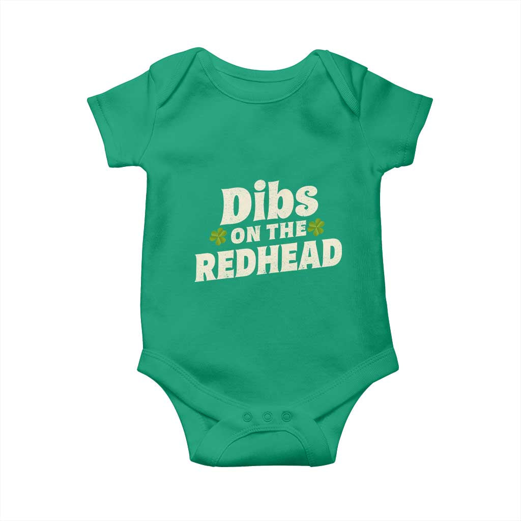Dibs On The Redhead Baby Onesie Funny Irish St Patricks Day Lucky Shamrock