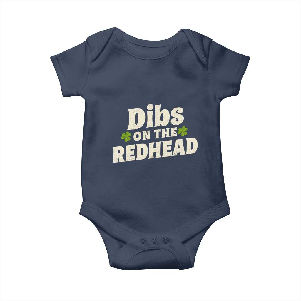 Dibs On The Redhead Baby Onesie Funny Irish St Patricks Day Lucky Shamrock