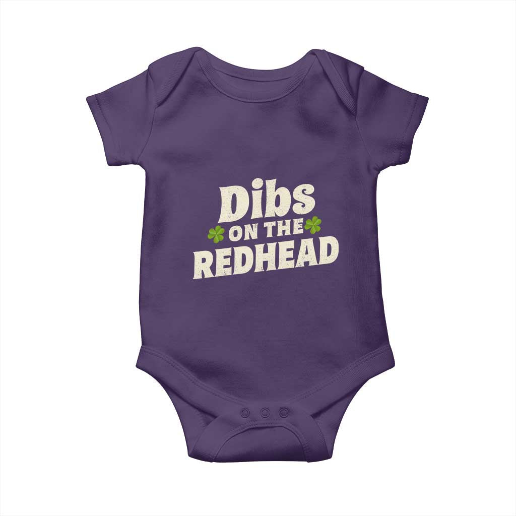 Dibs On The Redhead Baby Onesie Funny Irish St Patricks Day Lucky Shamrock