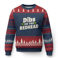 Dibs On The Redhead Ugly Christmas Sweater Funny Irish St Patricks Day Lucky Shamrock