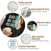 Dibs On The Redhead Throw Blanket Funny Irish St Patricks Day Shamrock