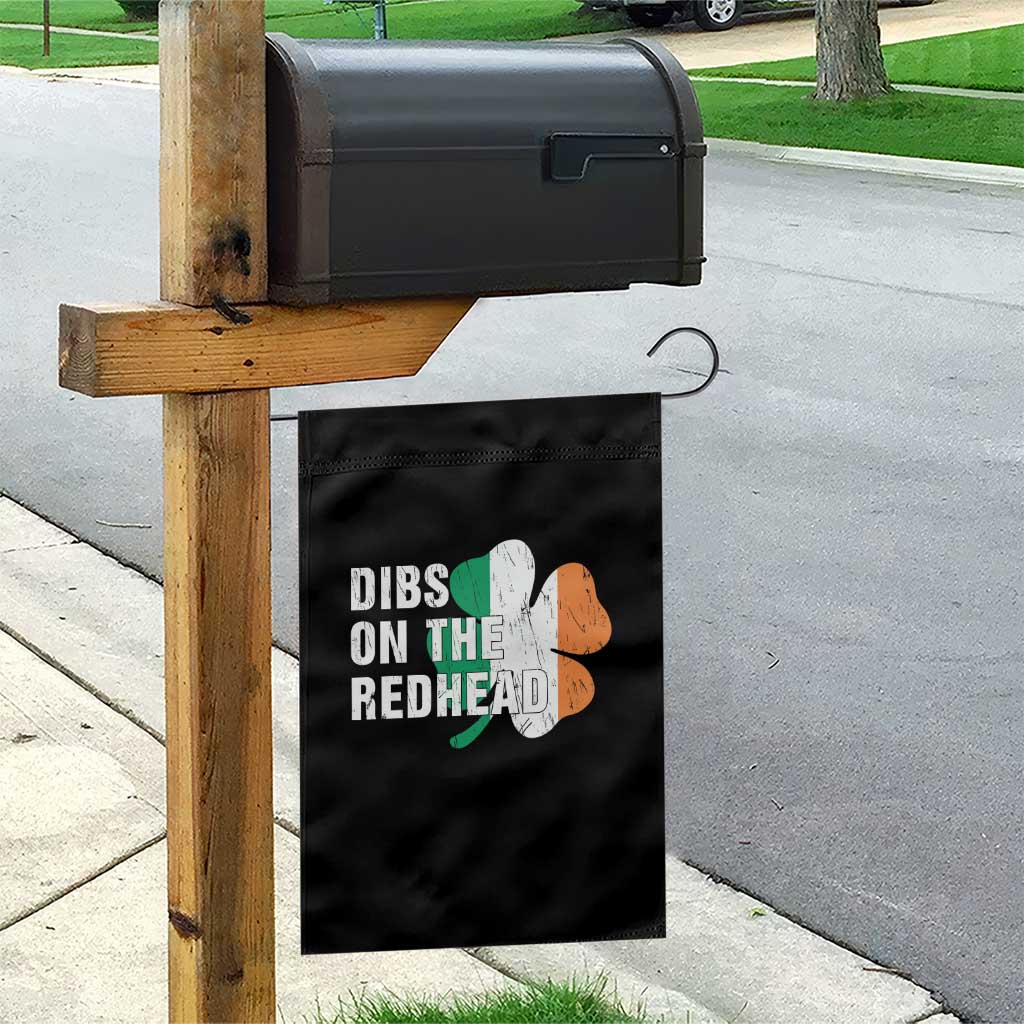 Dibs On The Redhead Garden Flag Funny Irish St Patricks Day Shamrock
