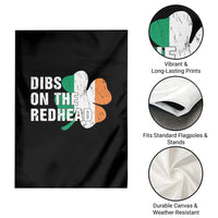 Dibs On The Redhead Garden Flag Funny Irish St Patricks Day Shamrock