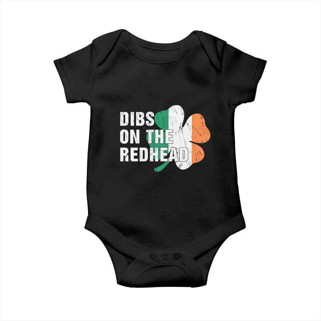 Dibs On The Redhead Baby Onesie Funny Irish St Patricks Day Shamrock