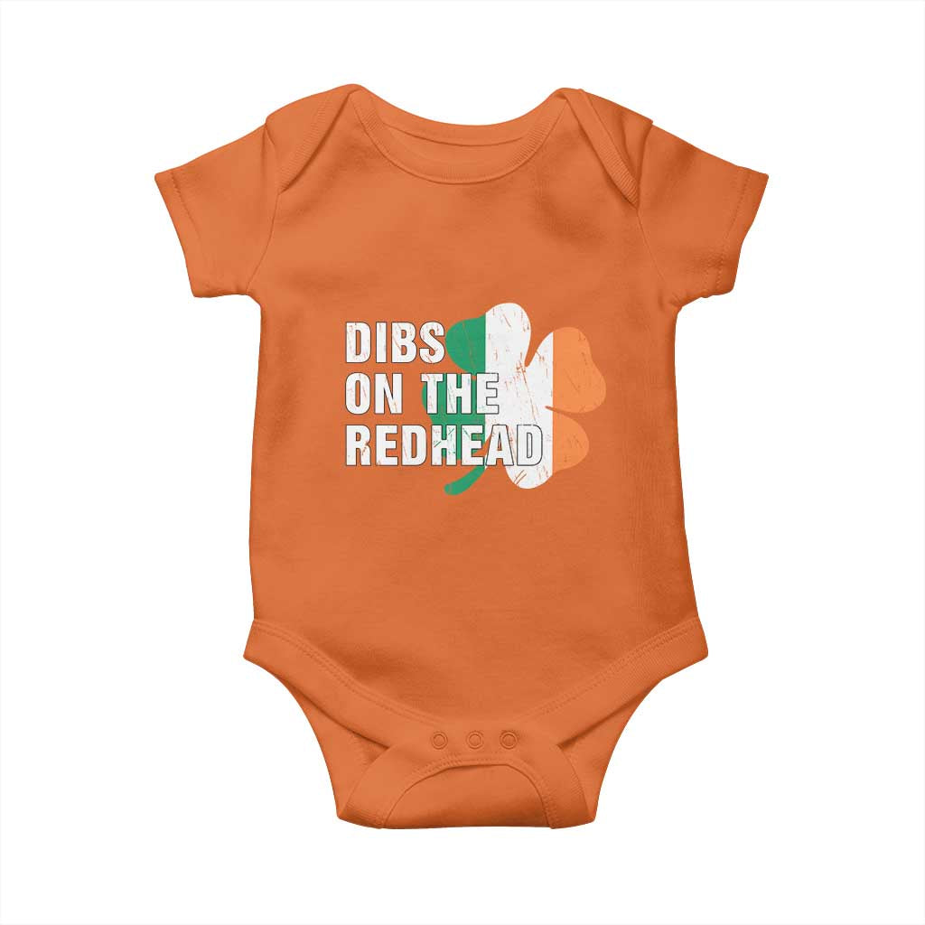 Dibs On The Redhead Baby Onesie Funny Irish St Patricks Day Shamrock