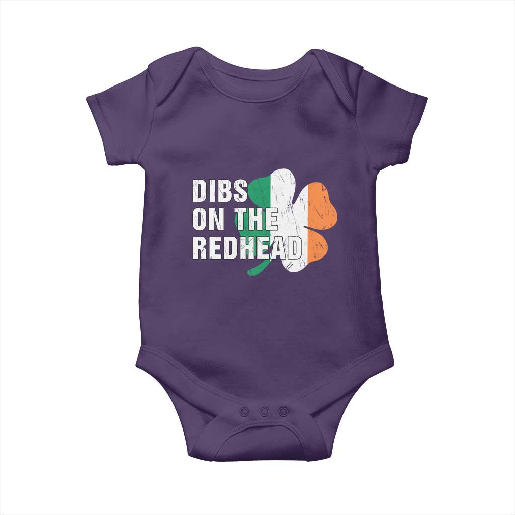Dibs On The Redhead Baby Onesie Funny Irish St Patricks Day Shamrock