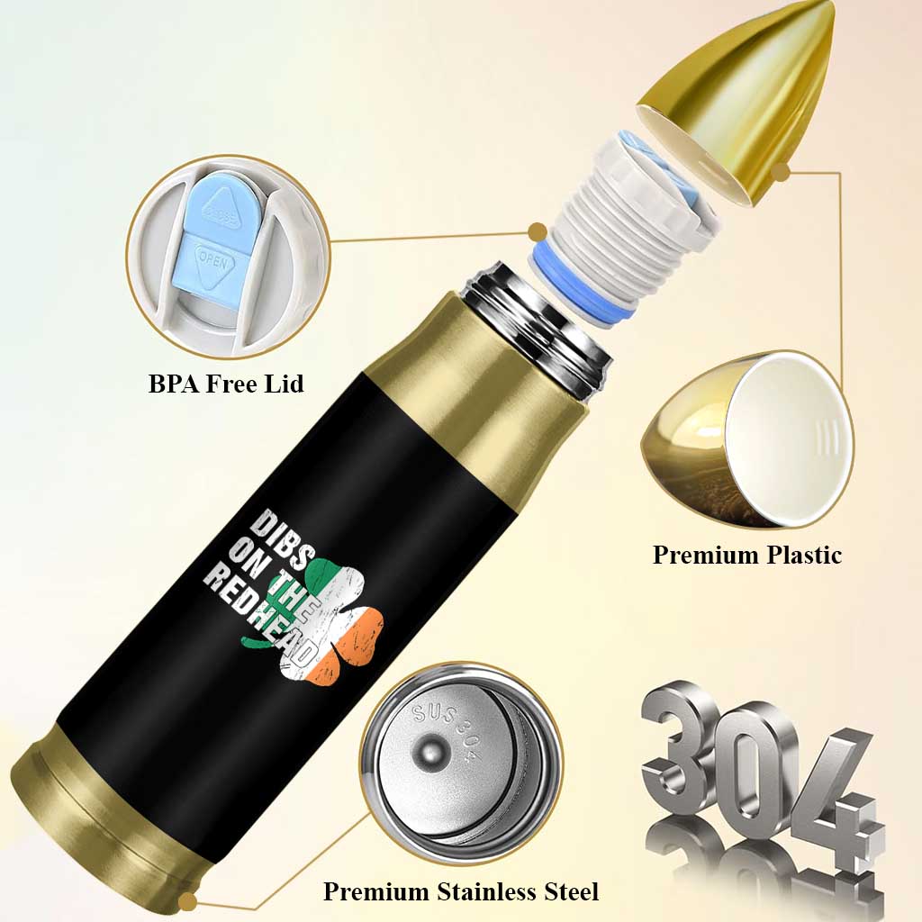 Dibs On The Redhead Bullet Tumbler Funny Irish St Patricks Day Shamrock