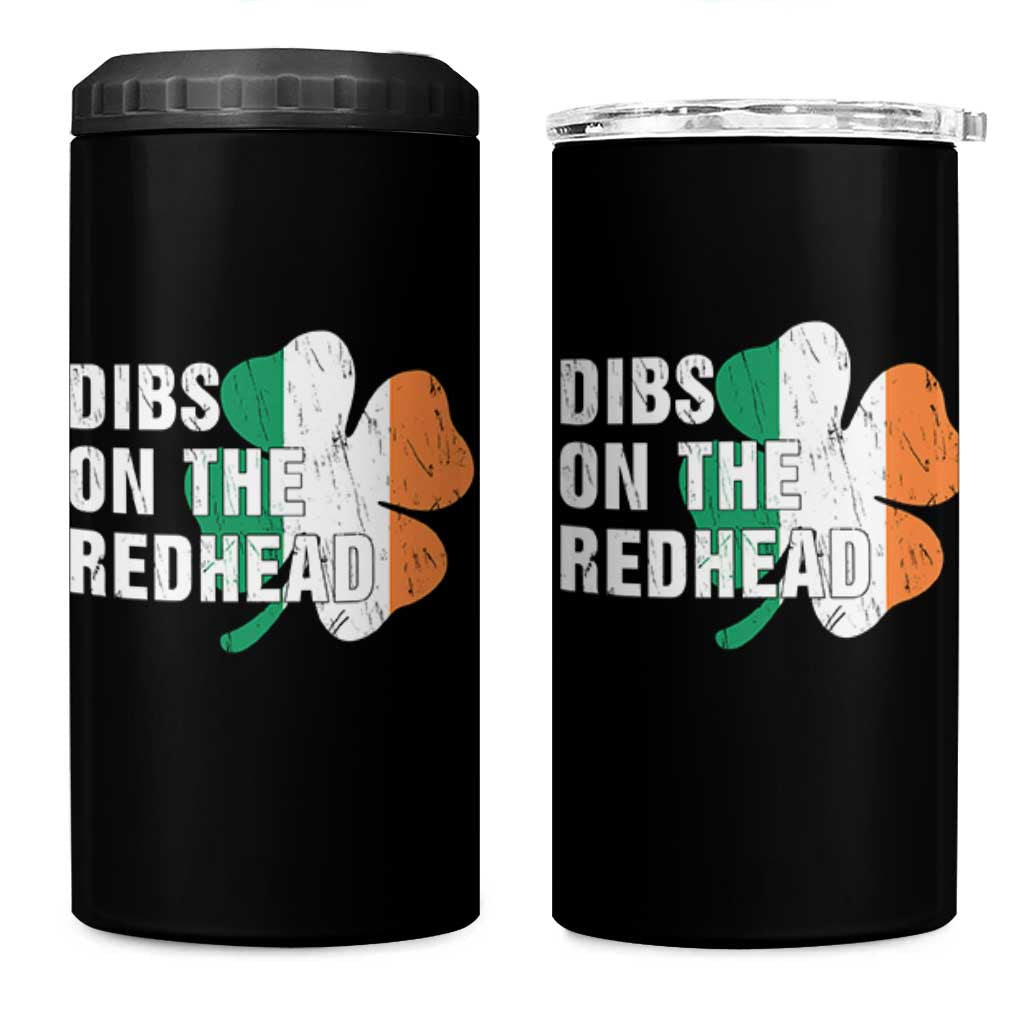 Dibs On The Redhead 4 in 1 Can Cooler Tumbler Funny Irish St Patricks Day Shamrock